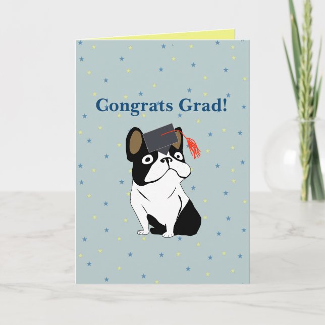Congrats Grad French Bulldog Kort (Framsida)