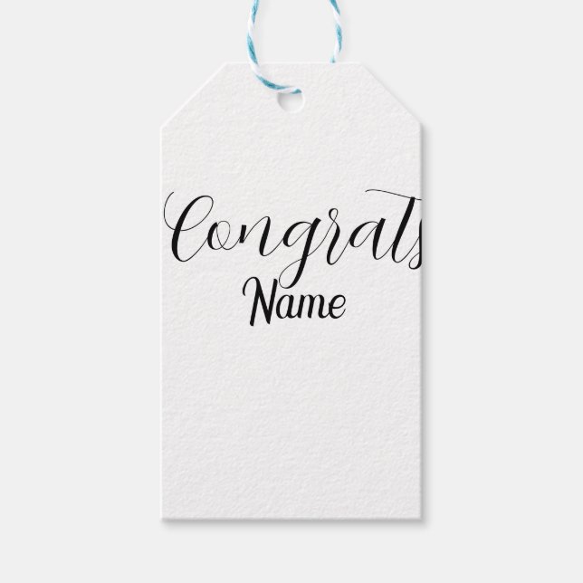 Congrats graduate name simple minimal year class  presentetikett (Framsidan)