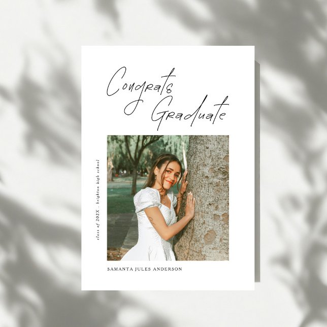 Congrats Graduate Photo Graduation Announcement Meddelande (Skapare uppladdad)