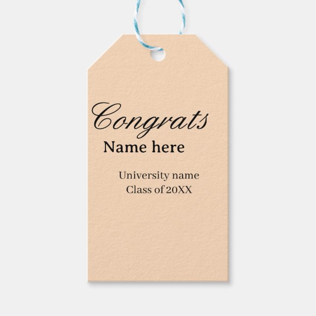 Congrats graduate university name class of 20XX na Presentetikett (Framsidan)