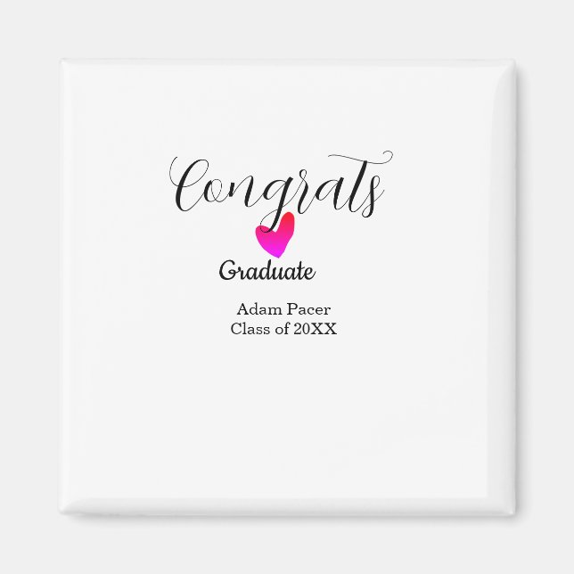 Congrats graduation name class of 20XX year heart  Magnet (Framsidan)