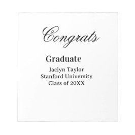 Congrats graduation name university name class of anteckningsblock