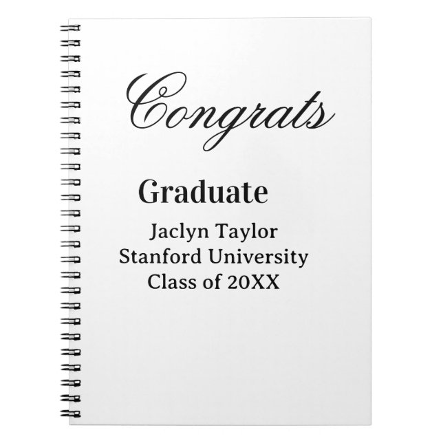 Congrats graduation name university name class of  anteckningsbok (Framsidan)