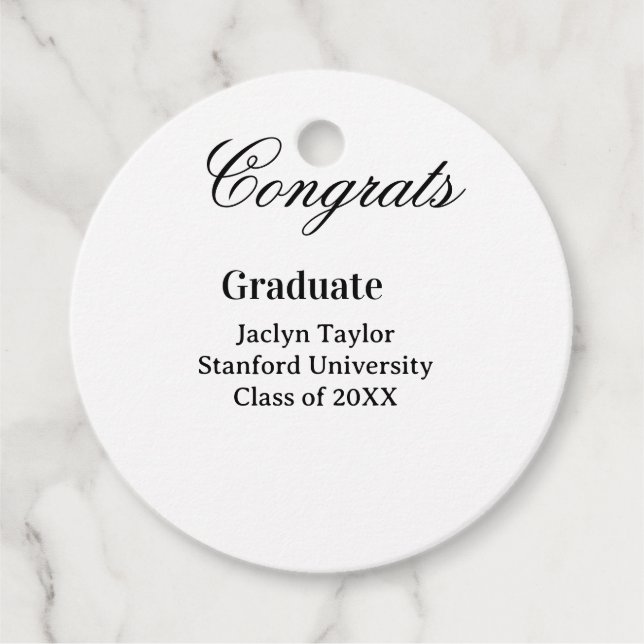 Congrats graduation name university name class of  gåvor etiketter (Framsida)