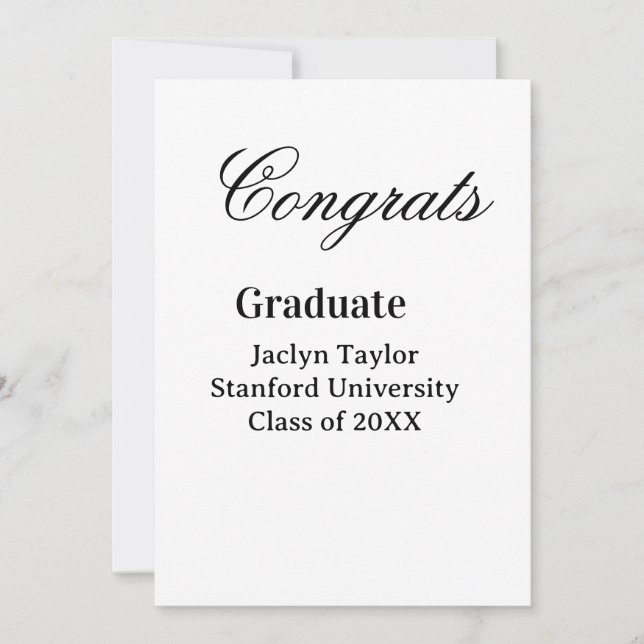 Congrats graduation name university name class of  inbjudningar (Framsida)