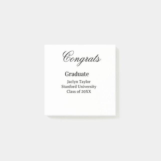 Congrats graduation name university name class of  post-it block (Framsida)