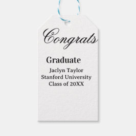 Congrats graduation name university name class of presentetikett