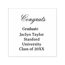 Congrats graduation name university name class of självfärgande stämpel