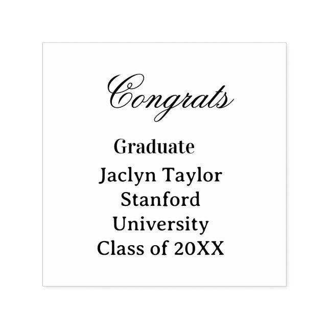 Congrats graduation name university name class of  självfärgande stämpel (Design)