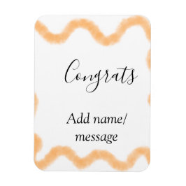 Congrats orange spiral Spanish border boho retro n Magnet