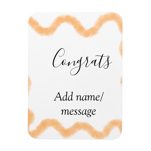 Congrats orange spiral Spanish border boho retro n Magnet (Vertikal)