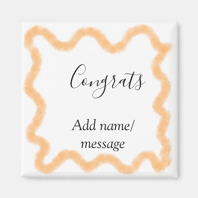 Congrats orange spiral Spanish border boho retro n Magnet (Framsidan)