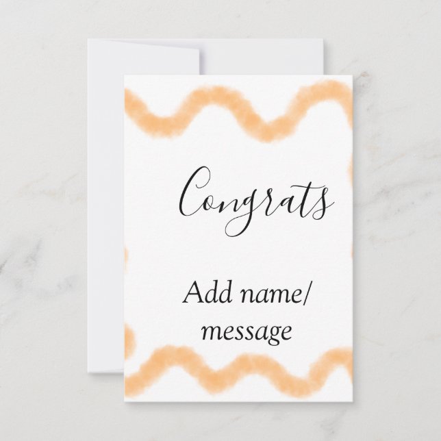 Congrats orange spiral Spanish border boho retro n Tack Kort (Framsida)