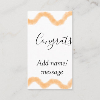 Congrats orange spiral Spanish border boho retro n Visitkort