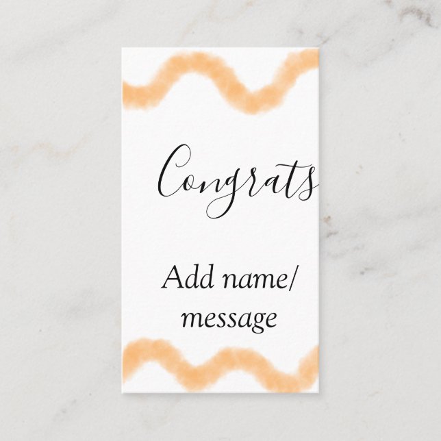 Congrats orange spiral Spanish border boho retro n Visitkort (Framsida)