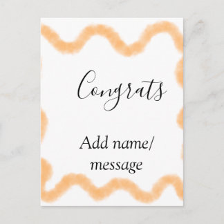 Congrats orange spiral Spanish border boho retro n Vykort