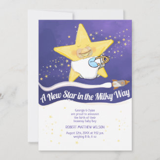 Congratulation New Baby Flat Announcement Card Meddelande
