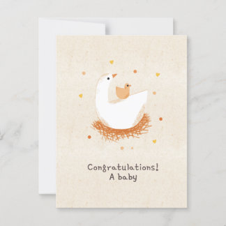 Congratulations a baby chick vykort