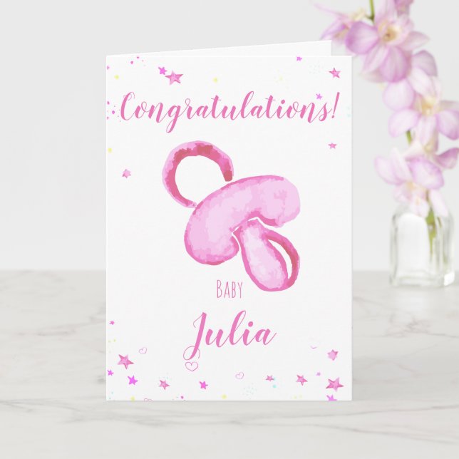 Congratulations a baby girl customizable names kort (Orkide)