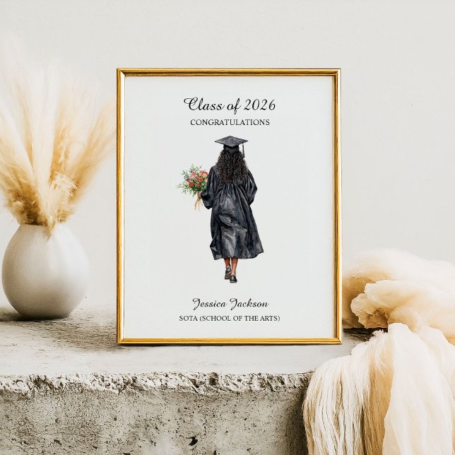Congratulations African American Female Graduate Poster (Skapare uppladdad)