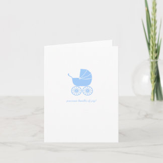 Congratulations Baby Shower Card Blue Stroller Kort