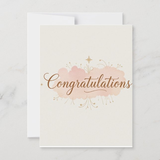 Congratulations Card – Simple & Elegant Greeting  Magnetisk Inbjudningskort (Framsida)