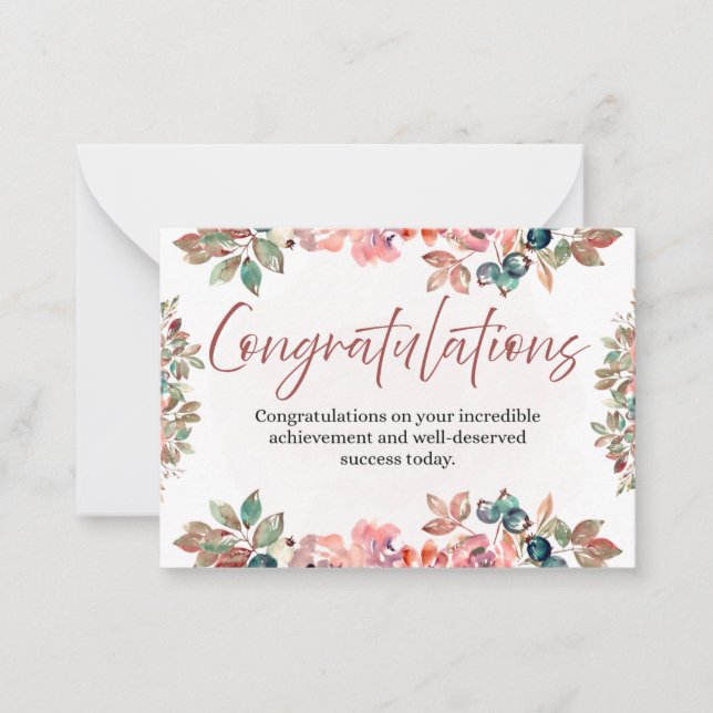 Congratulations Celebration Invitation Card Anteckningskort (Framsida)