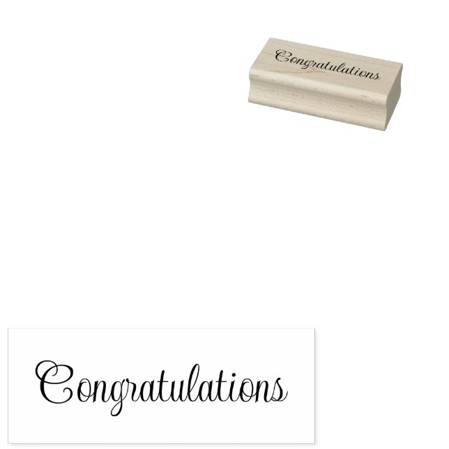 Congratulations Cursive Script Text Template Stämpel (Stämplad)