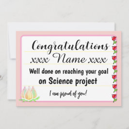 Congratulations Fantastic Effort Today Card Inbjudningar