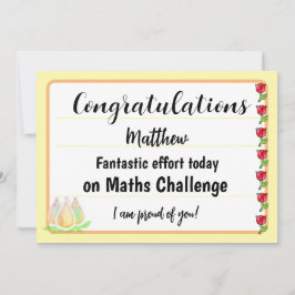 Congratulations Fantastic Effort Today Card Julkort