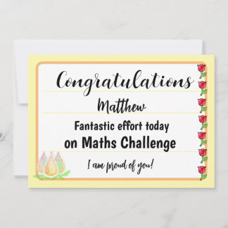 Congratulations Fantastic Effort Today Card Julkort