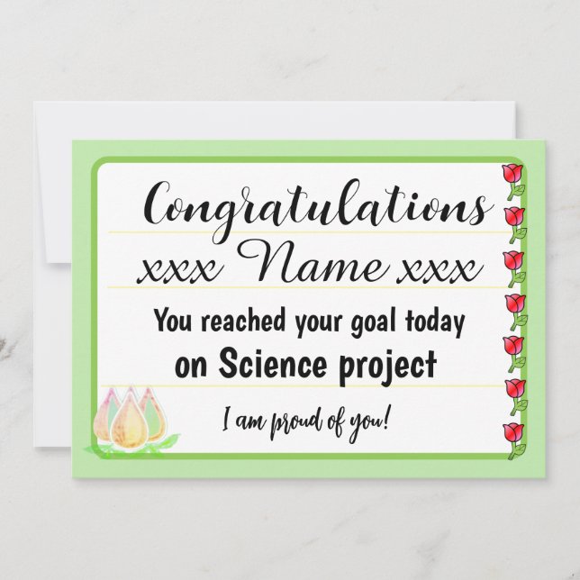 Congratulations Fantastic Effort Today Card Julkort (Framsida)