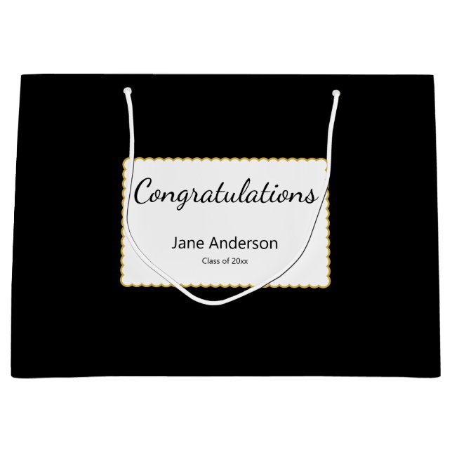 Congratulations Grad Name Black & White Graduation (Framsidan)