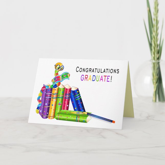 Congratulations Graduate, Bookworm,  Kaleidoscope Kort (Framsida)