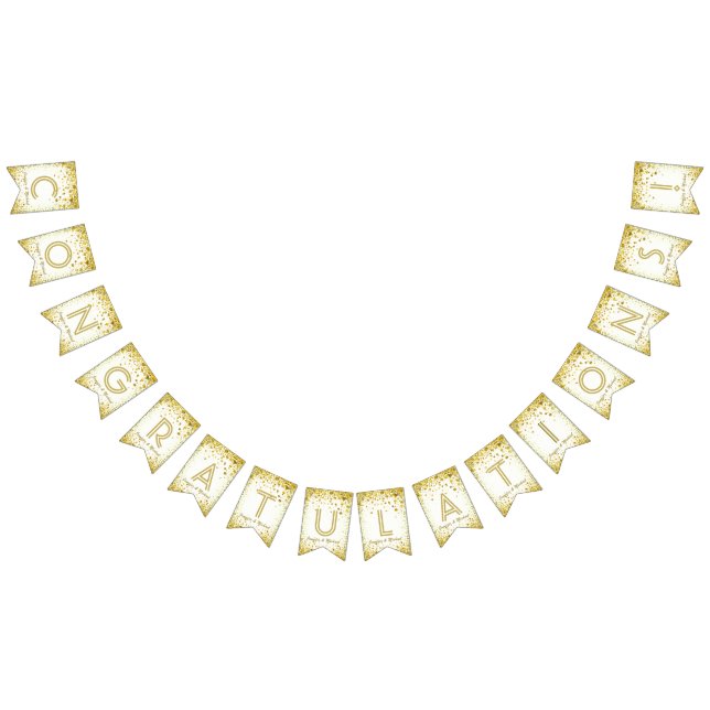 ☆CONGRATULATIONS☆guldkonfettiar Vimplar (Alla)