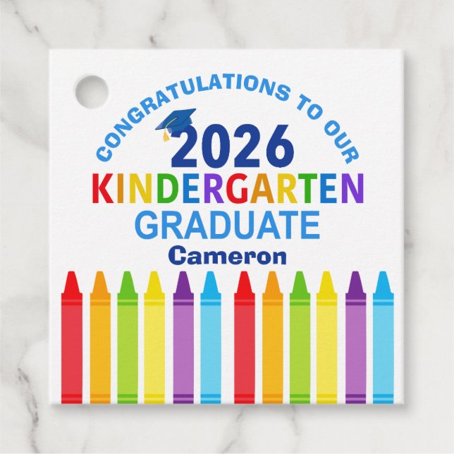 Congratulations Kindergarten Graduate Custom Party Gåvor Etiketter (Framsida)