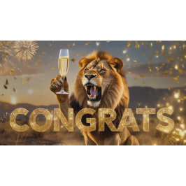 Congratulations Lion Rund Kudde