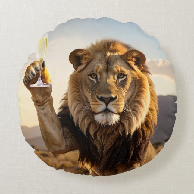 Congratulations Lion Rund Kudde (Framsidan)
