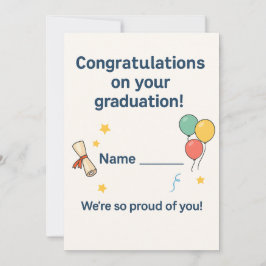 Congratulations Little Graduate! Personalized Kids Julkort