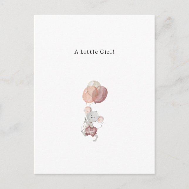 Congratulations Little Mouse New Baby Birth Card Vykort (Framsida)