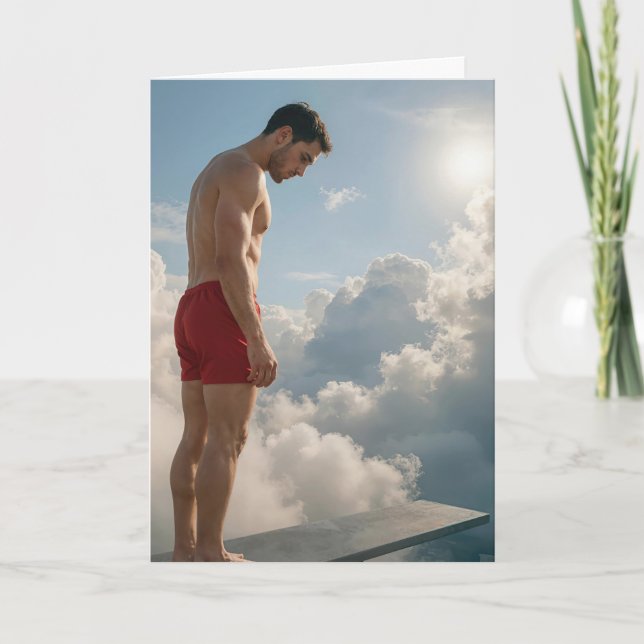 Congratulations Man on Diving Board Kort (Framsida)
