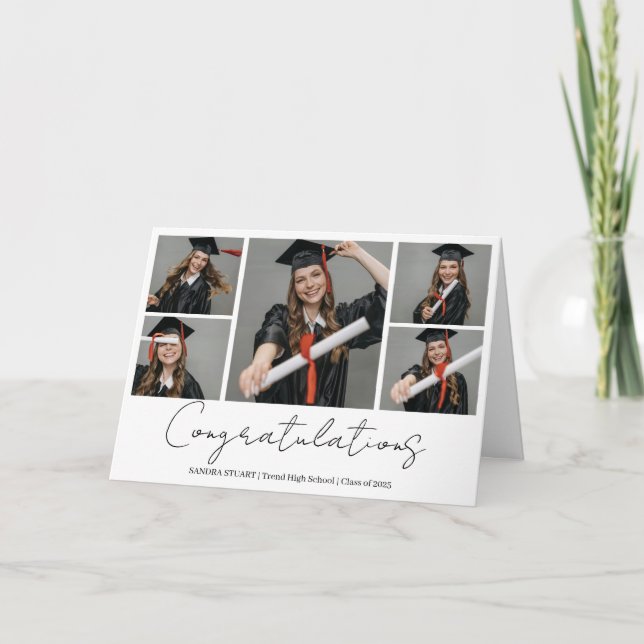 Congratulations Modern Photo Collage Graduate Kort (Framsida)