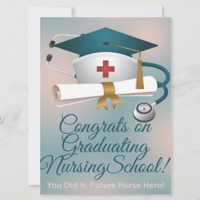 Congratulations on Graduating Nursing School Card Julkort (Framsida)