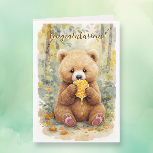 Congratulations on New Baby Boy Poem Bear Themed Kort (Skapare uppladdad)