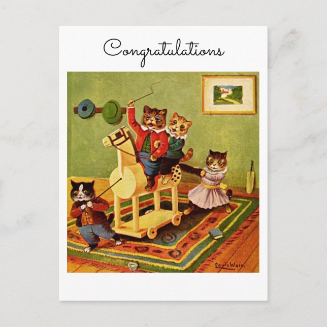 Congratulations on Your Equestrian Adventure Cats Vykort (Framsida)