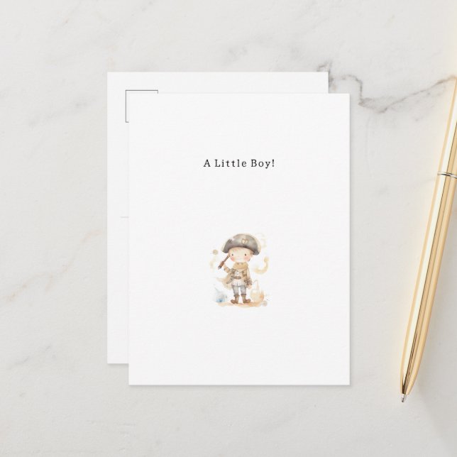 Congratulations Pirate New Baby Birth Card Vykort (Fram/Back In Situ)