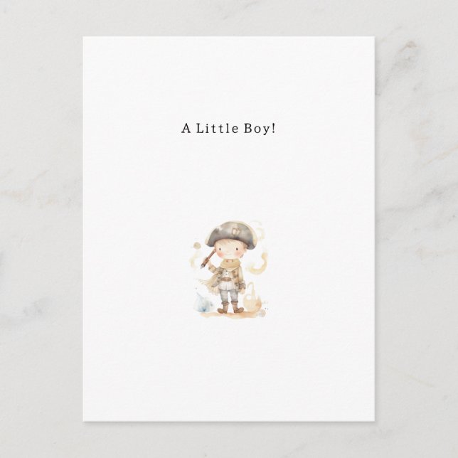 Congratulations Pirate New Baby Birth Card Vykort (Framsida)