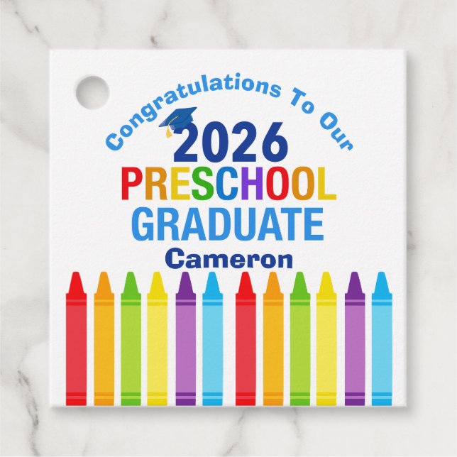 Congratulations Preschool Graduate Custom Party Gåvor Etiketter (Framsida)