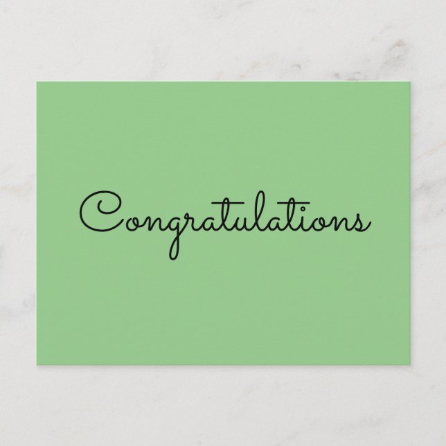 congratulations simple minimal text style card vykort (Framsida)