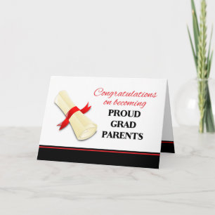 Congratulations to Grad Parents Rolled Diploma Kort